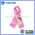 double layer embroidery pretty pink scarf